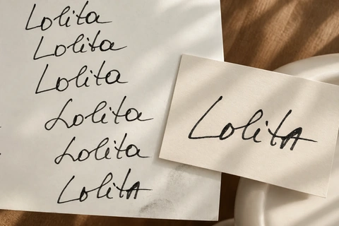 Lolita identity — Handwritten Lolita logo development