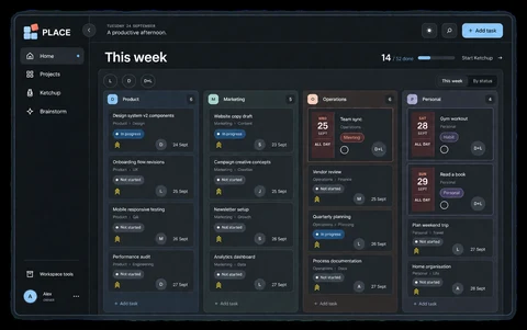 WUSA Place — Weekly task workspace